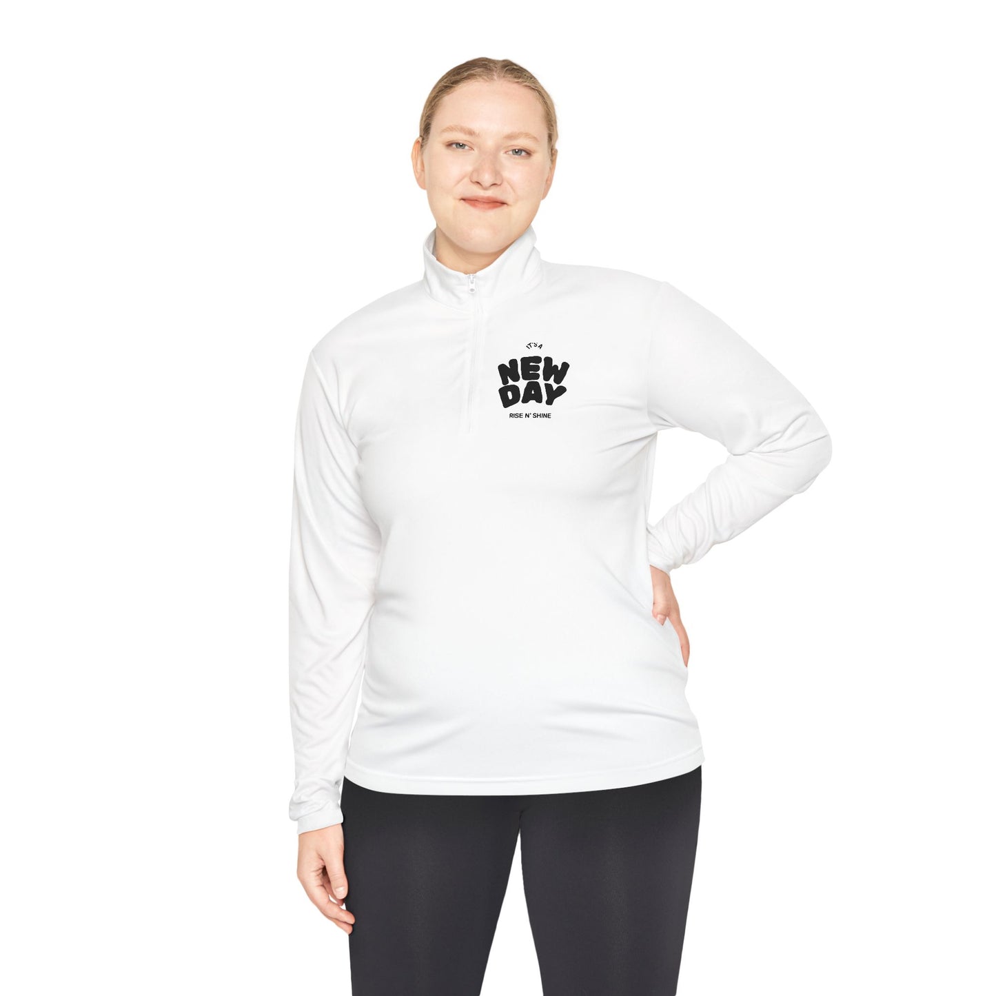 Quarter-Zip Pullover — "Dazed" Retro Wavy Logo Chest Pullover