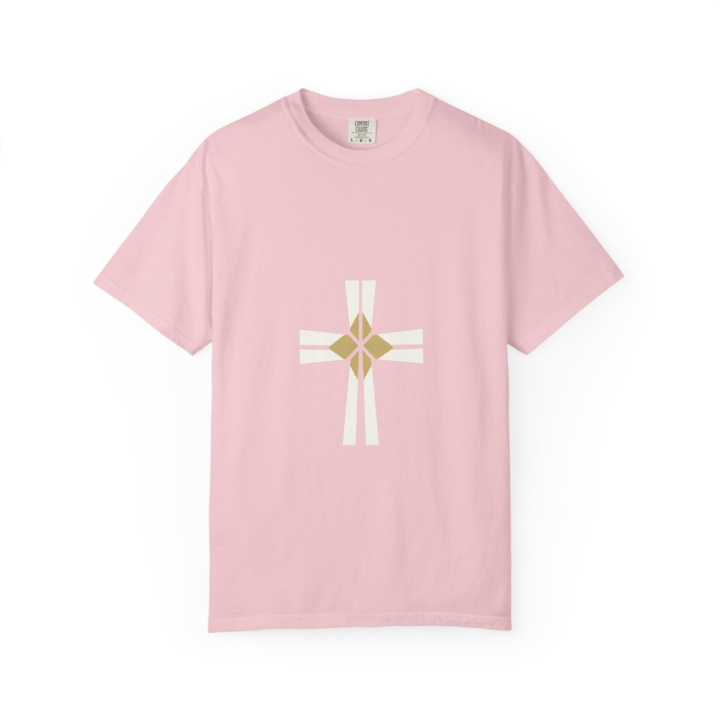 Minimal Gold Compass T-Shirt — Small Center Geometric Graphic