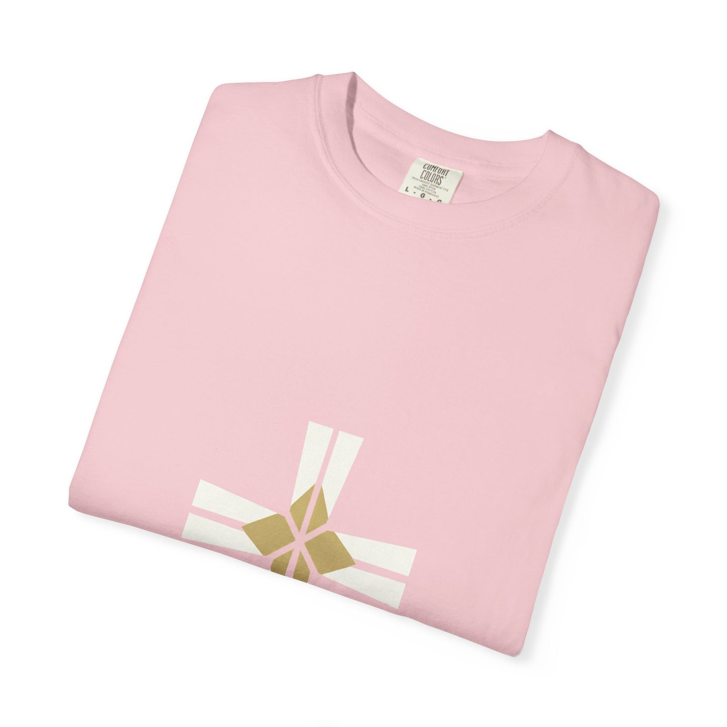 Minimal Gold Compass T-Shirt — Small Center Geometric Graphic