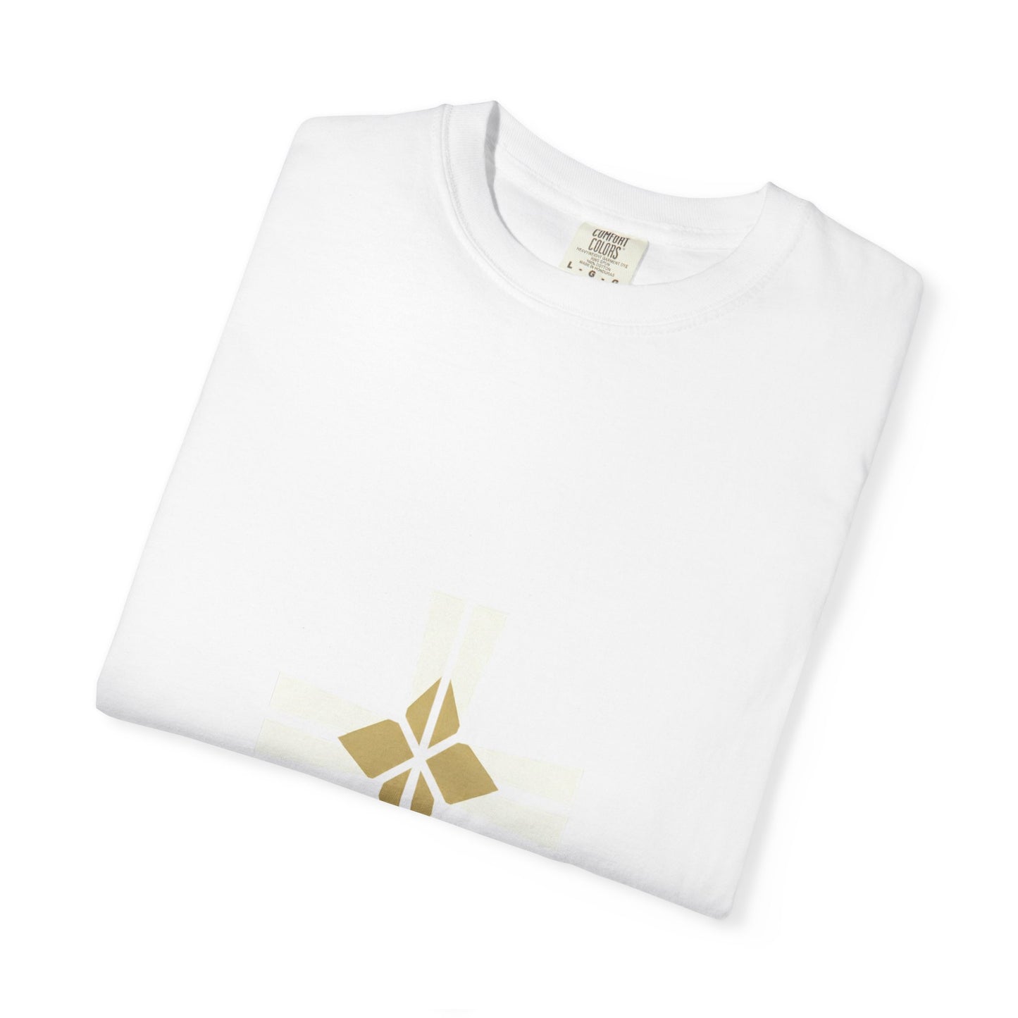 Minimal Gold Compass T-Shirt — Small Center Geometric Graphic