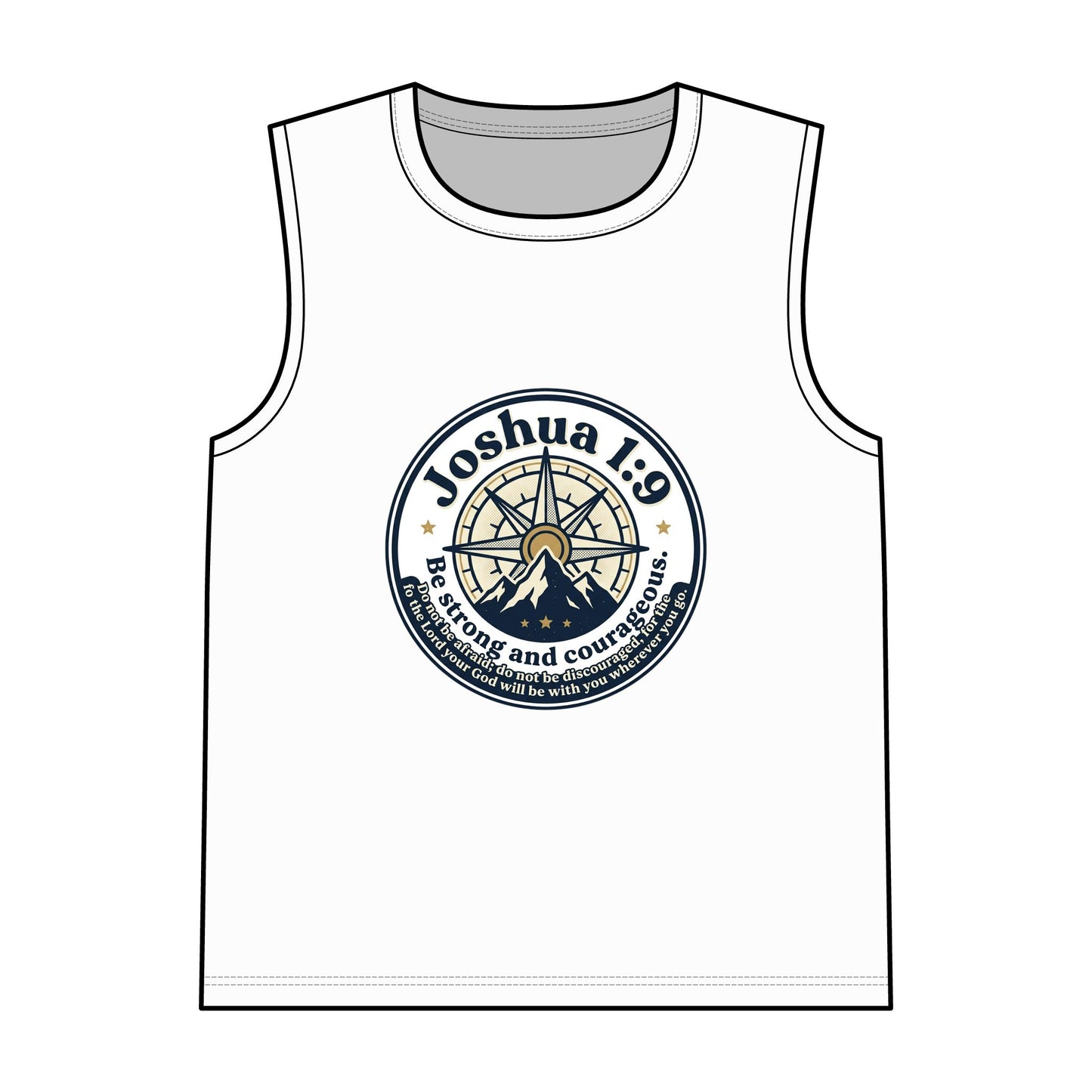 Joshua 1:9 Compass Tank Top — Be Strong and Courageous Christian Muscle Tee
