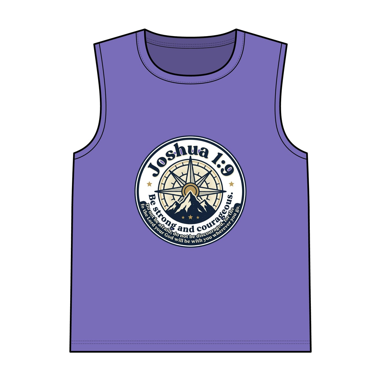 Joshua 1:9 Compass Tank Top — Be Strong and Courageous Christian Muscle Tee