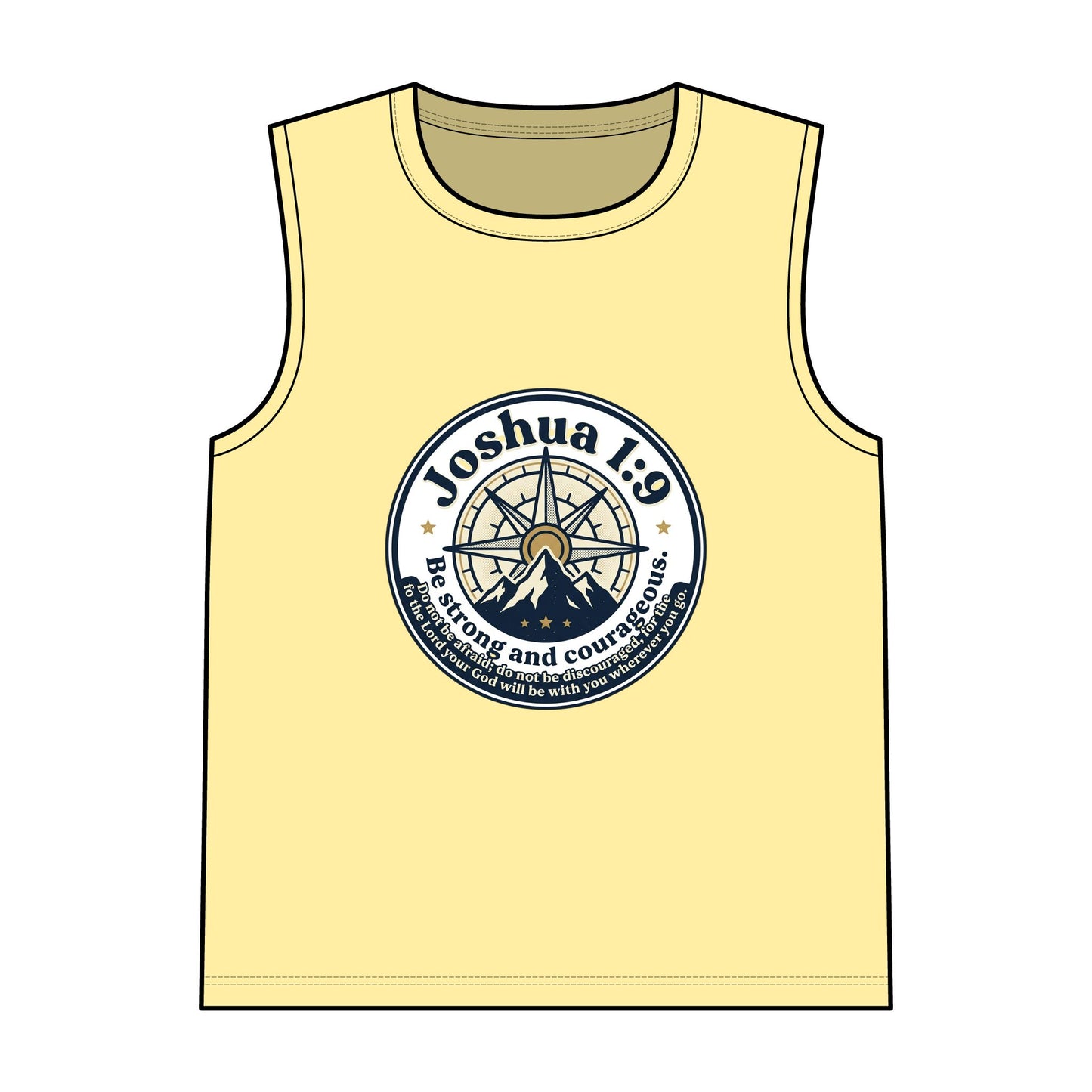 Joshua 1:9 Compass Tank Top — Be Strong and Courageous Christian Muscle Tee
