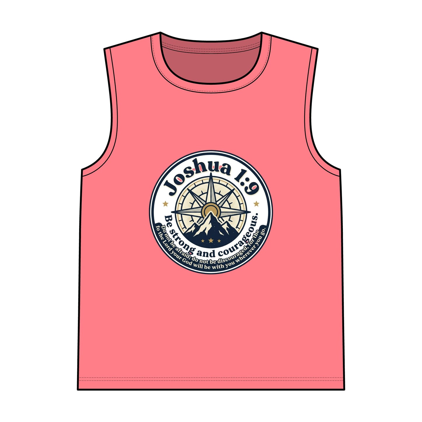 Joshua 1:9 Compass Tank Top — Be Strong and Courageous Christian Muscle Tee