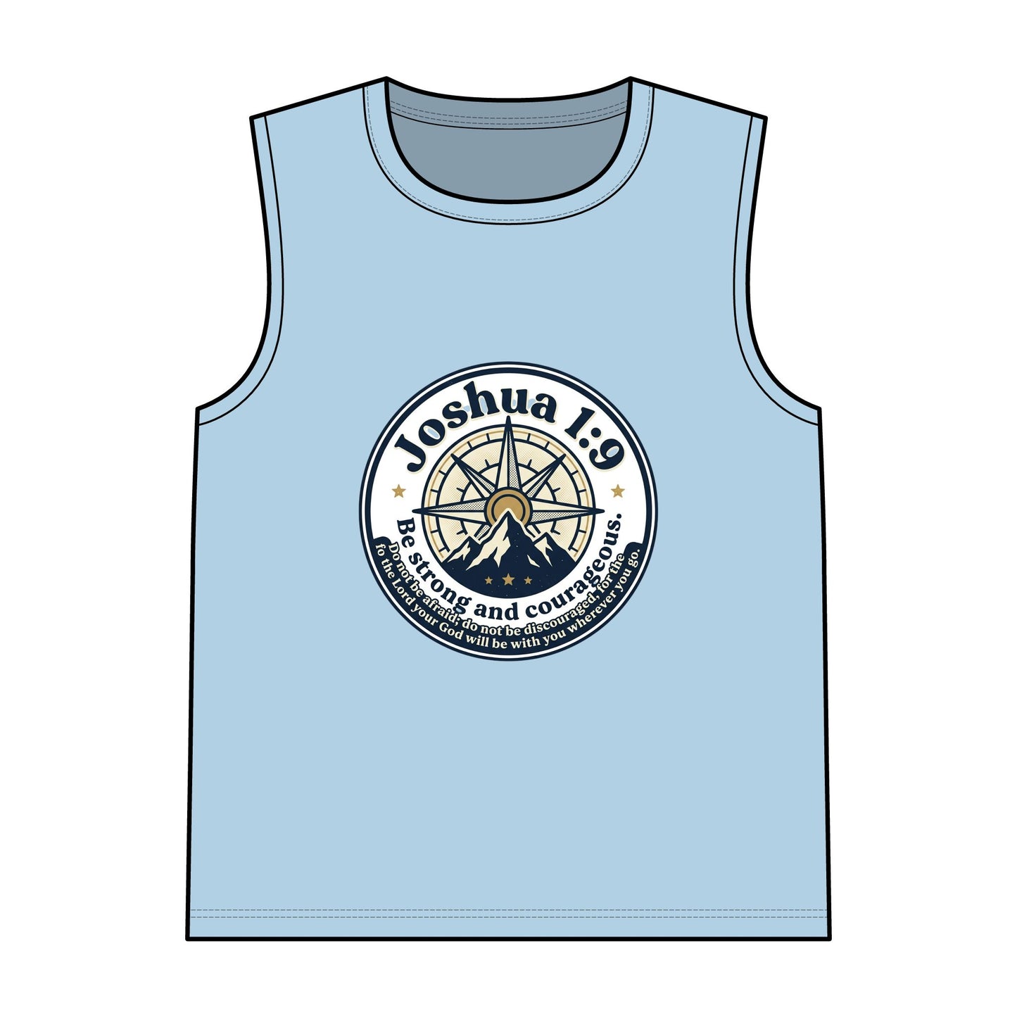 Joshua 1:9 Compass Tank Top — Be Strong and Courageous Christian Muscle Tee