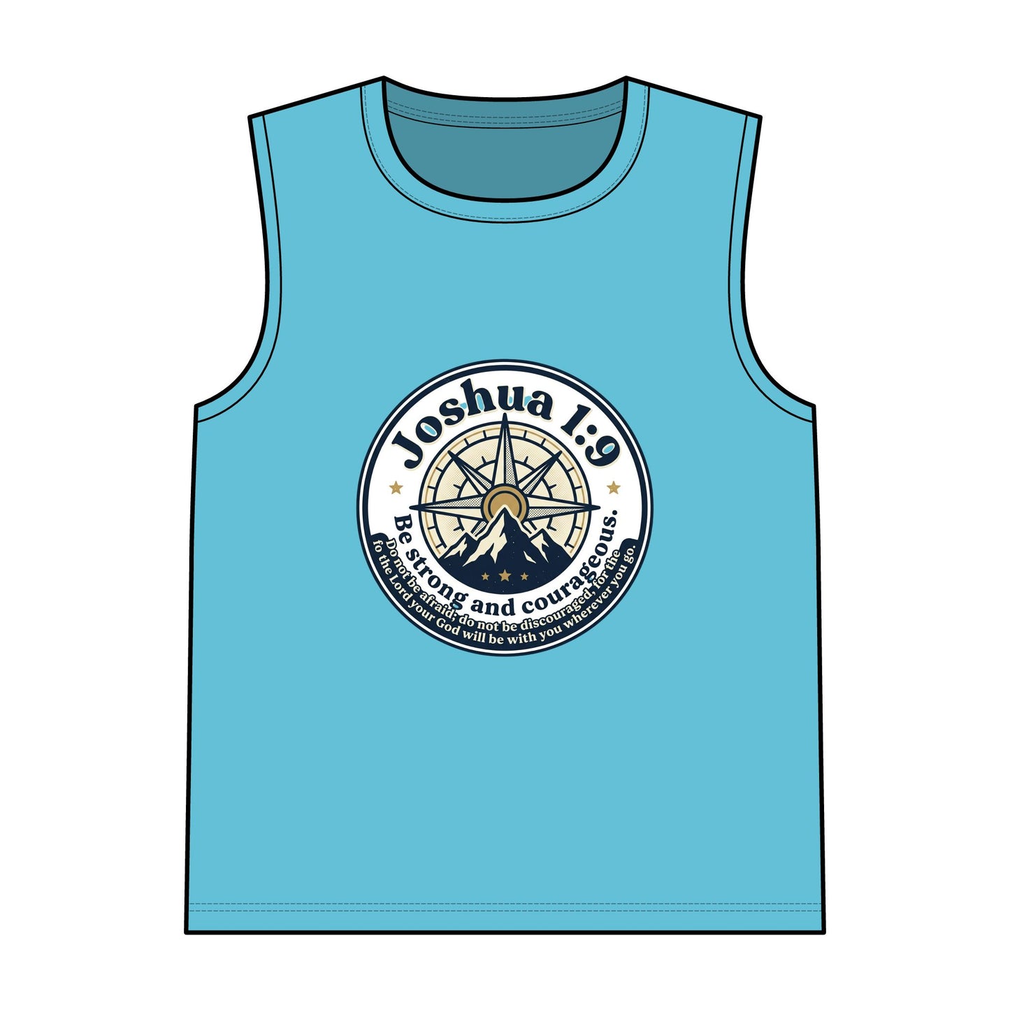 Joshua 1:9 Compass Tank Top — Be Strong and Courageous Christian Muscle Tee