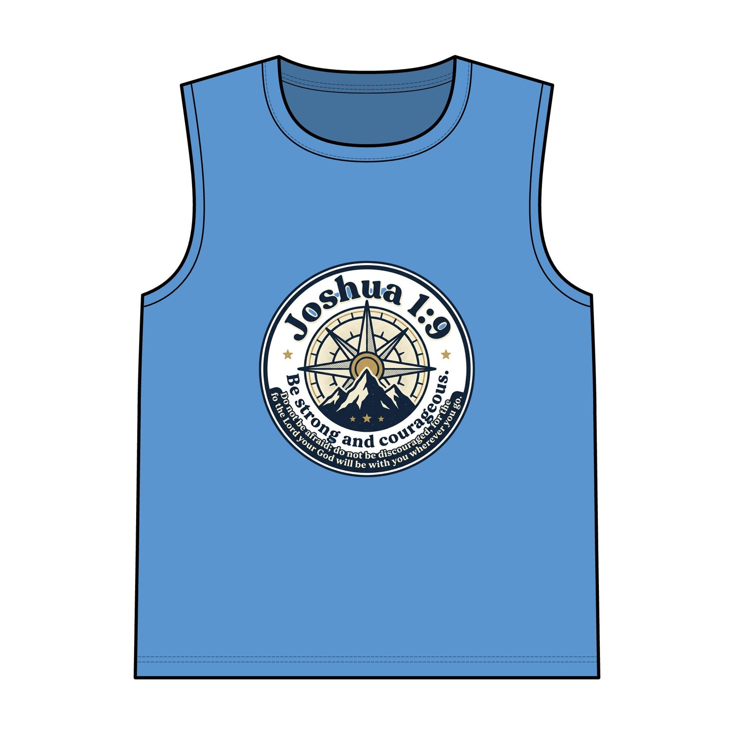 Joshua 1:9 Compass Tank Top — Be Strong and Courageous Christian Muscle Tee