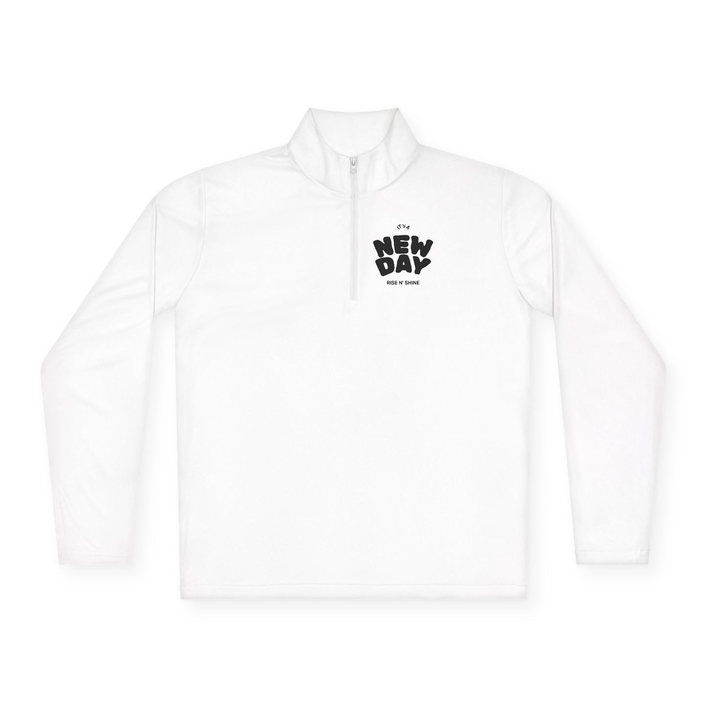 Quarter-Zip Pullover — "Dazed" Retro Wavy Logo Chest Pullover